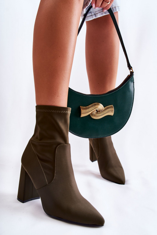 Aulinukai medžiaginės su kulniukais chaki spalvos Amile Aulinukai medžiaginės su kulniukais chaki spalvos Amile