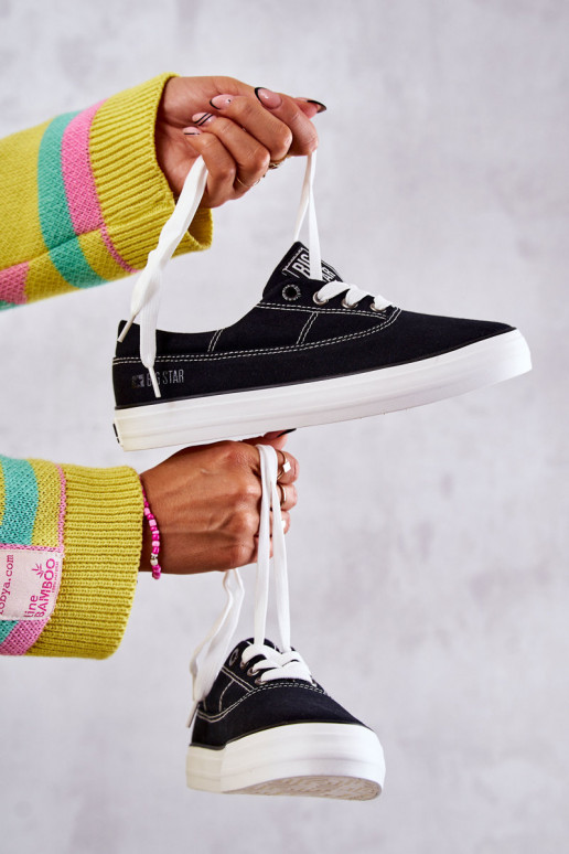 Medžiaginiai sportbačiai i Big Star KK274019 juodos spalvos Medžiaginiai sportbačiai i Big Star KK274019 juodos spalvos