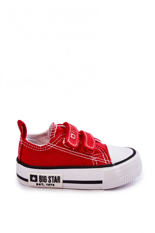 Vaikiški  laisvalaikio batai su lipniais užsegimais BIG STAR KK374076 raudonos spalvos