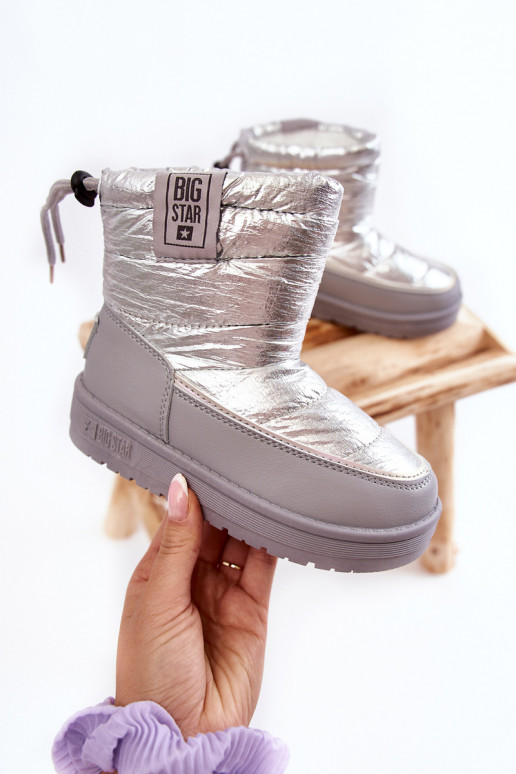 Vaikiški sniego batai Big Star KK374218 pilkos ir sidabro spalvos Vaikiški sniego batai Big Star KK374218 pilkos ir sidabro spalvos