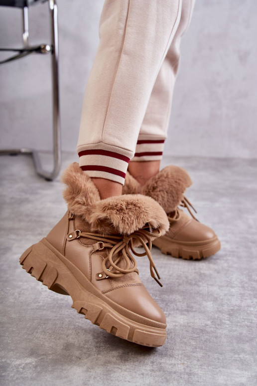 pašiltinti Aulinukai batai smėlio spalvos Charles pašiltinti Aulinukai batai smėlio spalvos Charles