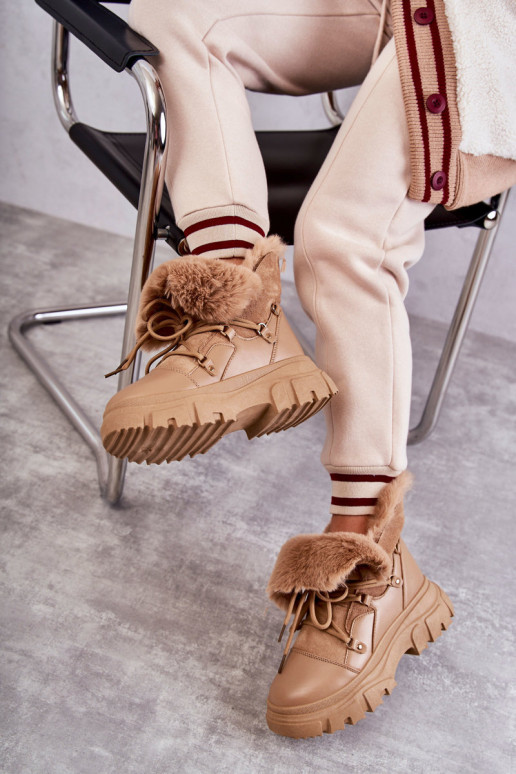 pašiltinti Aulinukai batai smėlio spalvos Charles pašiltinti Aulinukai batai smėlio spalvos Charles