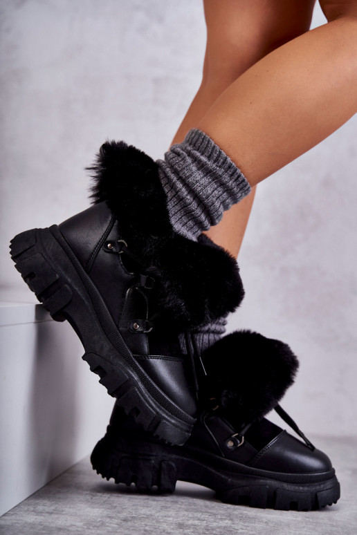 pašiltinti Aulinukai batai juodos spalvos Charles pašiltinti Aulinukai batai juodos spalvos Charles