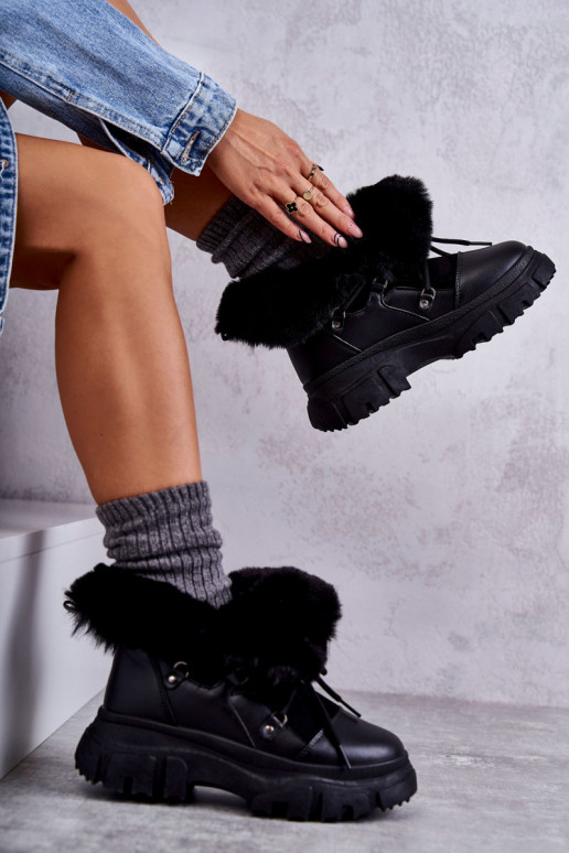 pašiltinti Aulinukai batai juodos spalvos Charles pašiltinti Aulinukai batai juodos spalvos Charles