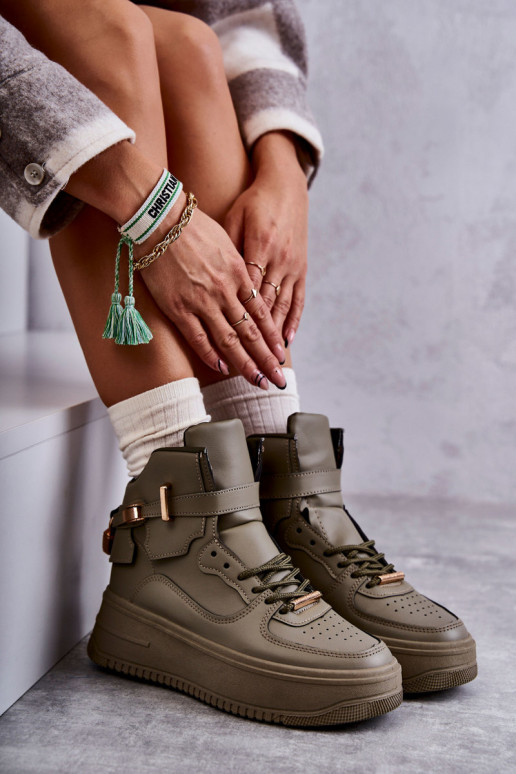 pašiltinti  sportiniai bateliai žalios spalvos Lexa