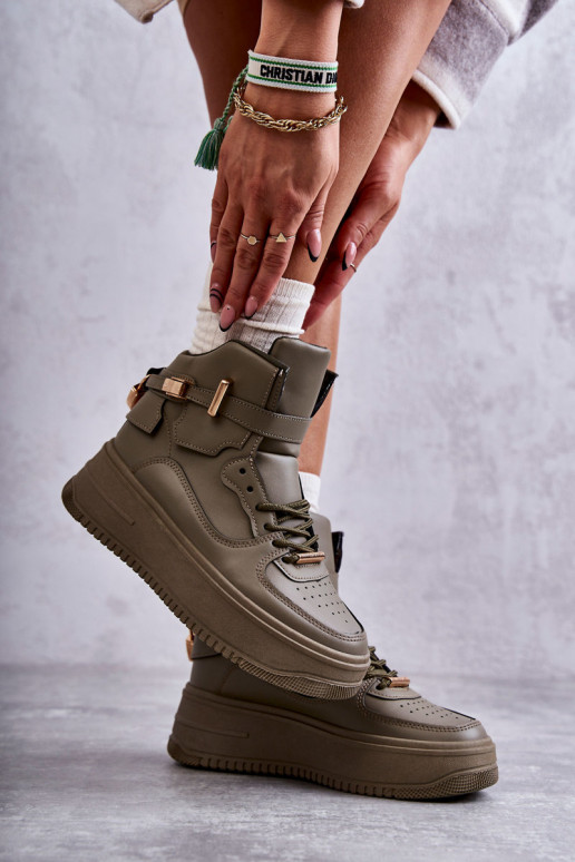 pašiltinti  sportiniai bateliai žalios spalvos Lexa