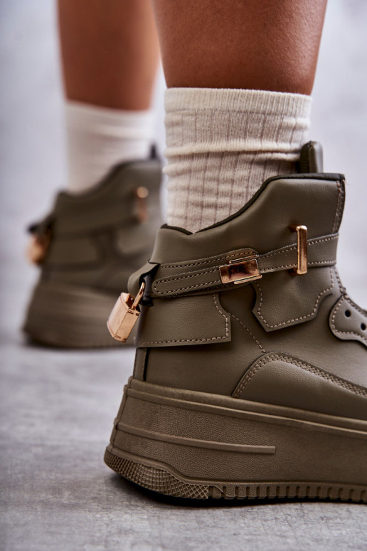 pašiltinti  sportiniai bateliai žalios spalvos Lexa