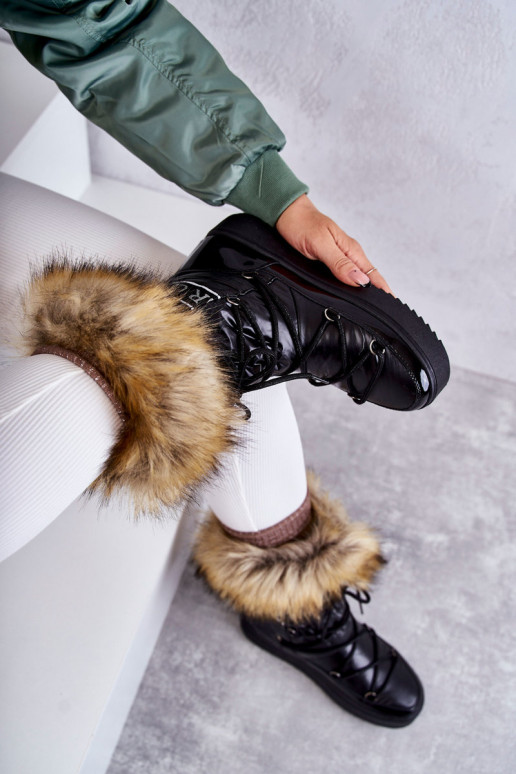 sniego batai su raišteliais juodos spalvos Santero sniego batai su raišteliais juodos spalvos Santero