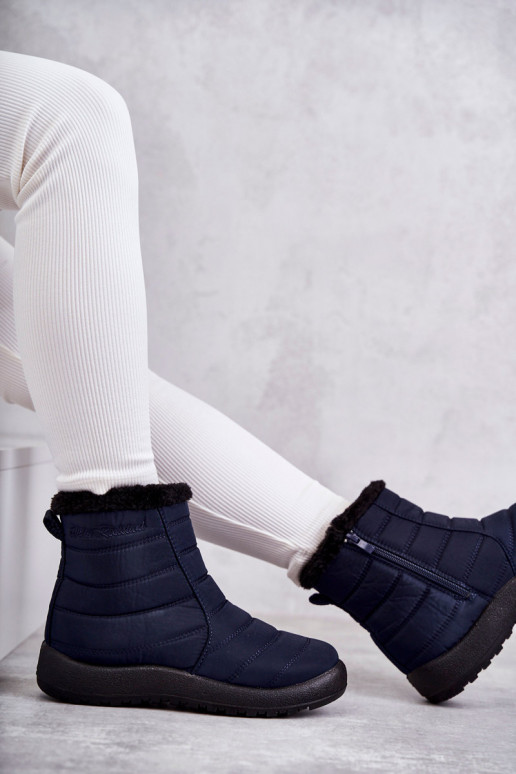 Moteriškas pašiltinti sniego batai tamsiai mėlynos spalvos Mezyss Moteriškas pašiltinti sniego batai tamsiai mėlynos spalvos Mezyss