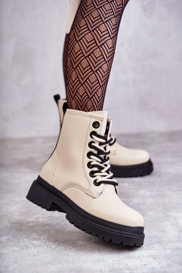 Moteriški aulinukai  auliniai batai dramblio kaulo spalvos Denila 2