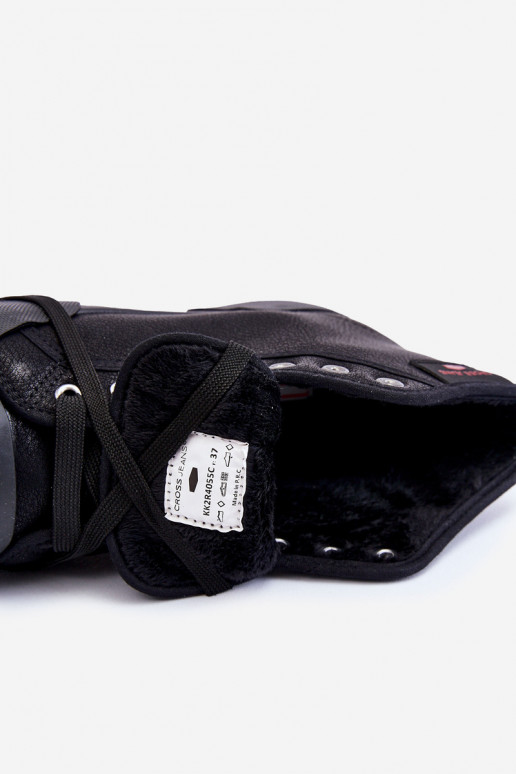 laisvalaikio batai su auliuku Cross Jeans KK2R4055C juodos spalvos laisvalaikio batai su auliuku Cross Jeans KK2R4055C juodos spalvos