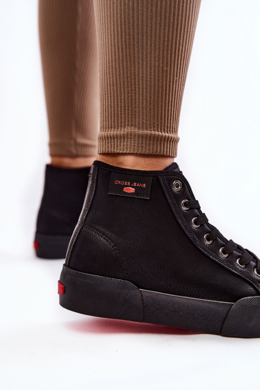laisvalaikio batai su auliuku Cross Jeans KK2R4055C juodos spalvos laisvalaikio batai su auliuku Cross Jeans KK2R4055C juodos spalvos