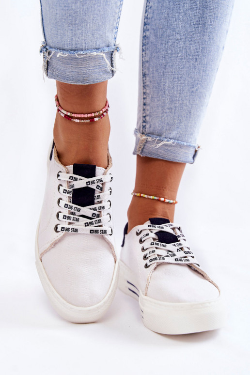 Moteriški batai Memory Foam System Big Star KK276002 baltos spalvos Moteriški batai Memory Foam System Big Star KK276002 baltos spalvos