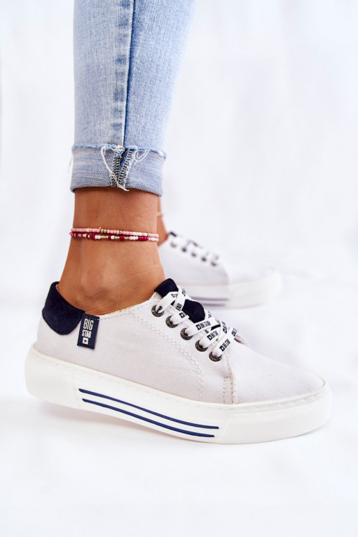 Moteriški batai Memory Foam System Big Star KK276002 baltos spalvos Moteriški batai Memory Foam System Big Star KK276002 baltos spalvos