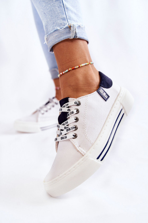 Moteriški batai Memory Foam System Big Star KK276002 baltos spalvos Moteriški batai Memory Foam System Big Star KK276002 baltos spalvos