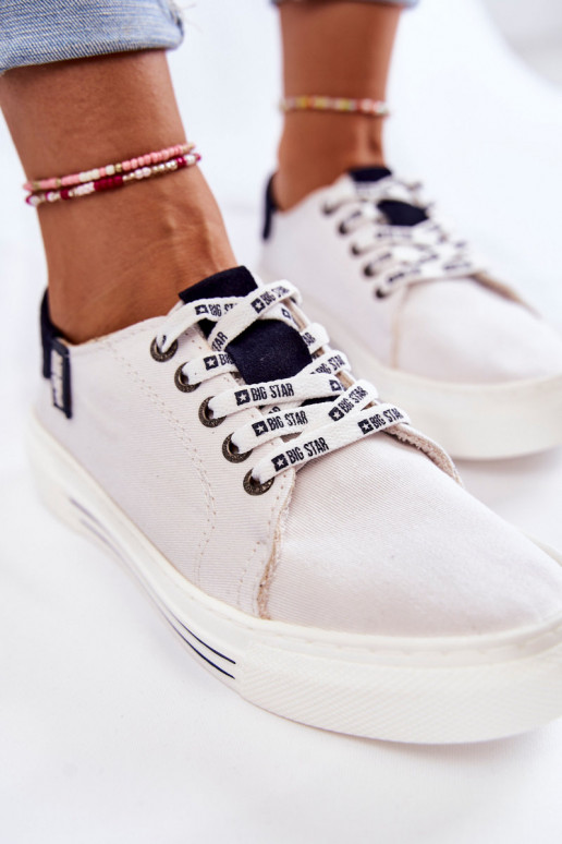 Moteriški batai Memory Foam System Big Star KK276002 baltos spalvos Moteriški batai Memory Foam System Big Star KK276002 baltos spalvos