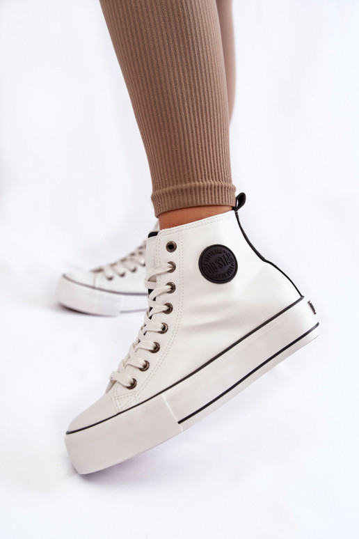 pašiltinti laisvalaikio batai Big Star KK274170 baltos spalvos