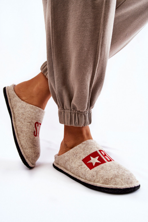 naminės šlepetės  Big Star KK276021 smėlio spalvos naminės šlepetės  Big Star KK276021 smėlio spalvos