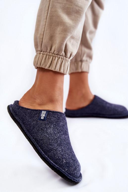 Klasikinio modelio Šlepetės Big Star KK276013 tamsiai mėlynos spalvos Klasikinio modelio Šlepetės Big Star KK276013 tamsiai mėlynos spalvos