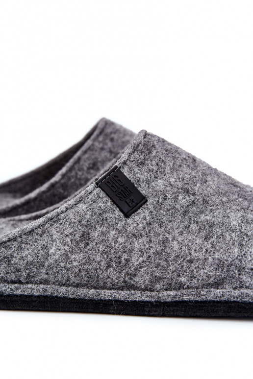 Klasikinės vyriškos šlepetės Big Star KK176001 pilkos spalvos Klasikinės vyriškos šlepetės Big Star KK176001 pilkos spalvos