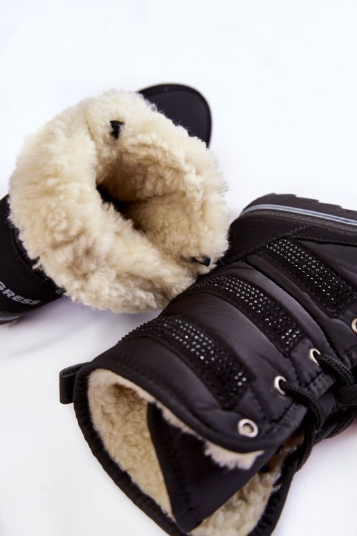 sniego batai su raišteliais Progress PROGJ-22-134 juodos spalvos