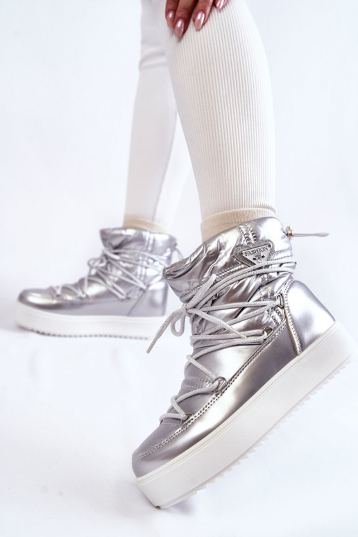 sniego batai su raišteliais sidabro spalvos Carrios sniego batai su raišteliais sidabro spalvos Carrios