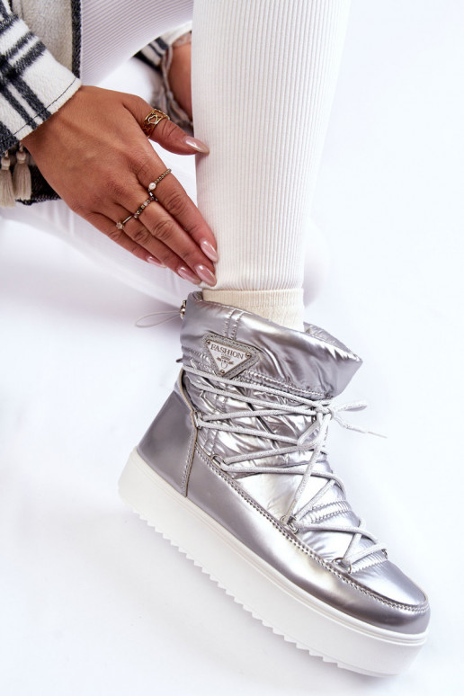 sniego batai su raišteliais sidabro spalvos Carrios sniego batai su raišteliais sidabro spalvos Carrios