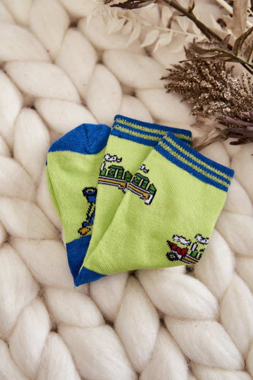 Vaikiškos medvilninės kojinės su raštais 5 vnt. įvairių spalvų Vaikiškos medvilninės kojinės su raštais 5 vnt. įvairių spalvų