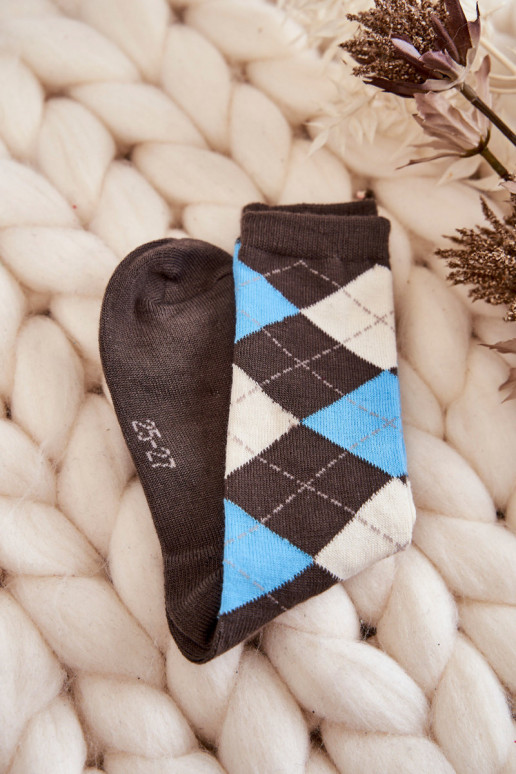 Ilgos kojinės su langelių raštais 5 vnt. įvairių spalvų Ilgos kojinės su langelių raštais 5 vnt. įvairių spalvų