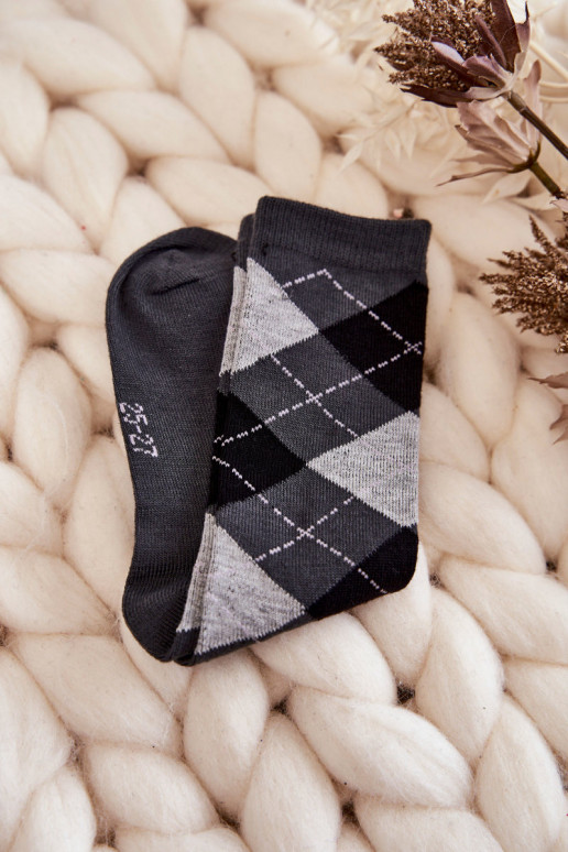 Ilgos kojinės su langelių raštais 5 vnt. įvairių spalvų Ilgos kojinės su langelių raštais 5 vnt. įvairių spalvų