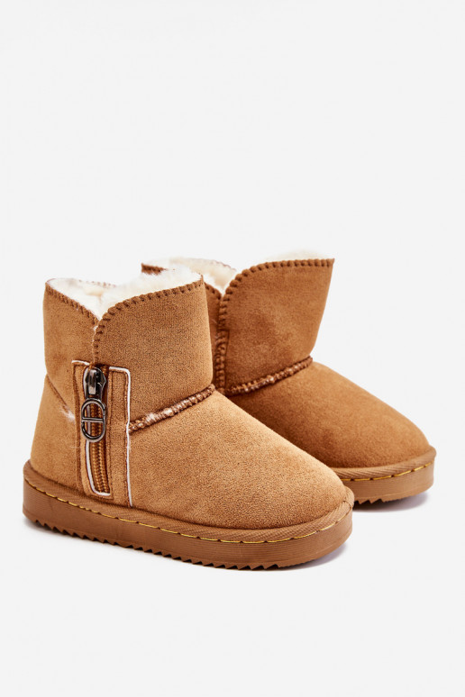 Vaikiški Įsispiriamo modelio pašiltinti Aulinukai sniego batai rudos spalvos Catellie Vaikiški Įsispiriamo modelio pašiltinti Aulinukai sniego batai rudos spalvos Catellie
