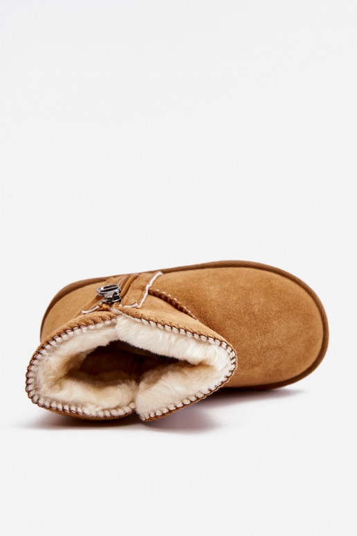 Vaikiški Įsispiriamo modelio pašiltinti Aulinukai sniego batai rudos spalvos Catellie Vaikiški Įsispiriamo modelio pašiltinti Aulinukai sniego batai rudos spalvos Catellie