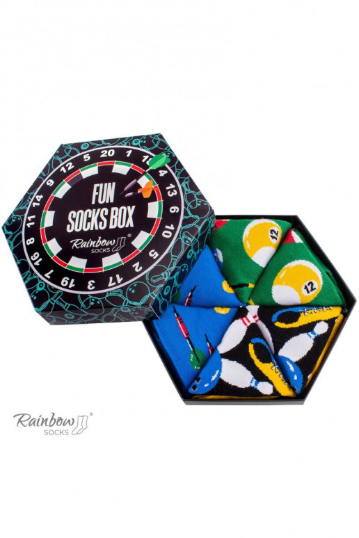 Spalvotos kojinės dėžutėje  3 poros Spalvotos kojinės dėžutėje  3 poros