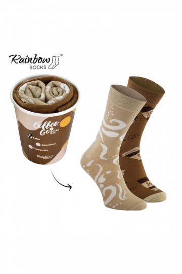 Spalvotos kojinės dėžutėje Caffe Latte 1pora 2