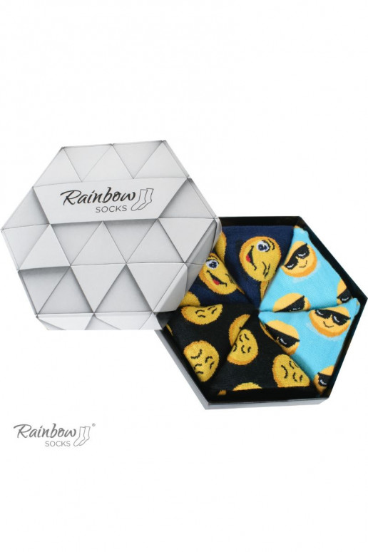 Spalvotos kojinės dėžutėje  3 poros Spalvotos kojinės dėžutėje  3 poros