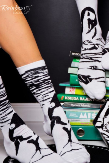 Spalvotos kojinės dėžutėje  Juodos ir-baltos spalvos 2 poros 2
