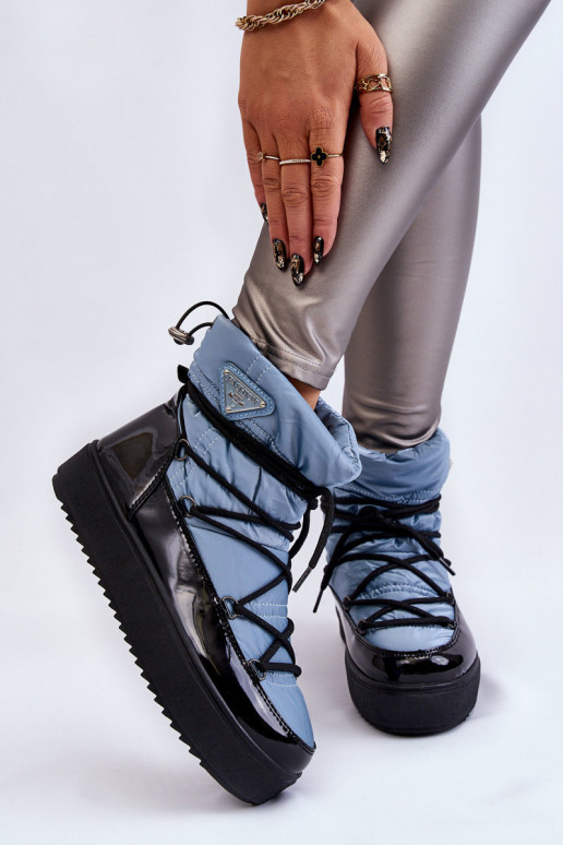 sniego batai su raišteliais mėlynos spalvos Carrios sniego batai su raišteliais mėlynos spalvos Carrios