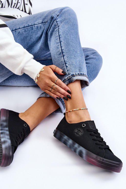 Moteriški batai su spalvota platforma Big Star LL274239 juodos spalvos Moteriški batai su spalvota platforma Big Star LL274239 juodos spalvos