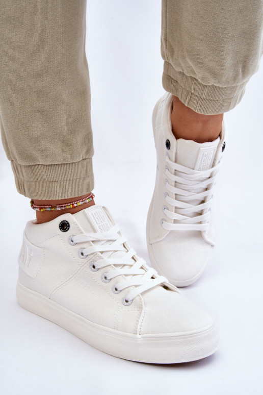 Klasikinio modelio laisvalaikio batai su auliuku Big Star LL274002 baltos spalvos