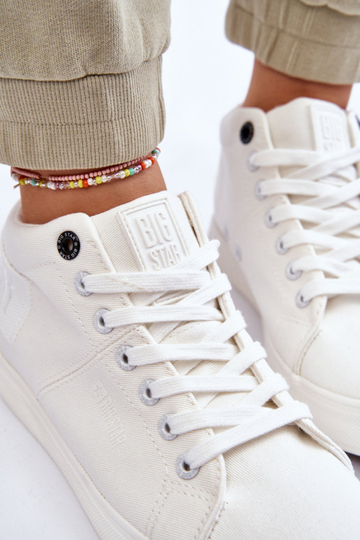 Klasikinio modelio laisvalaikio batai su auliuku Big Star LL274002 baltos spalvos