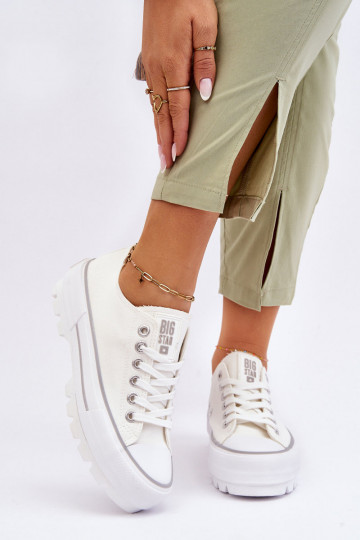 laisvalaikio batai su platforma Big Star LL274150 baltos spalvos 2