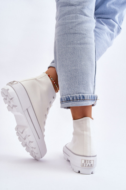 laisvalaikio batai su platforma Big Star LL274156 baltos spalvos