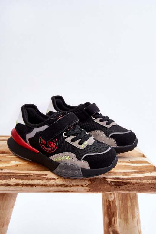 Vaikiški Sneakers modelio batai Memory Foam System Big Star LL374224 juodos spalvos