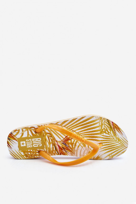 Madingos šlepetės  Big Star LL274819 geltonos spalvos Madingos šlepetės  Big Star LL274819 geltonos spalvos