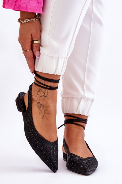 balerinos su kaspinėliais su kniedėmis juodos spalvos Mavis balerinos su kaspinėliais su kniedėmis juodos spalvos Mavis