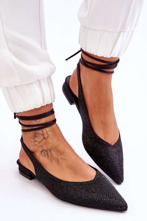 balerinos su kaspinėliais su kniedėmis juodos spalvos Mavis balerinos su kaspinėliais su kniedėmis juodos spalvos Mavis