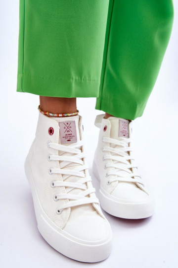 Klasikinio modelio laisvalaikio batai su auliuku Cross Jeans LL2R4086C baltos spalvos 2