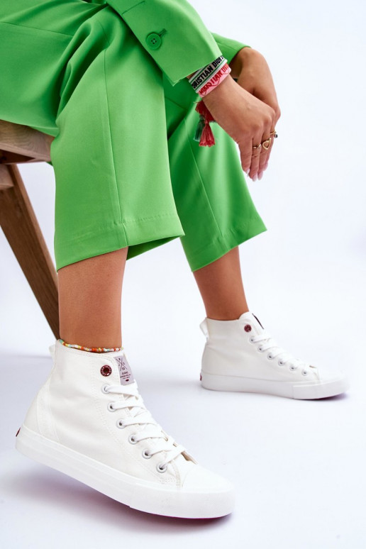 Klasikinio modelio laisvalaikio batai su auliuku Cross Jeans LL2R4086C baltos spalvos Klasikinio modelio laisvalaikio batai su auliuku Cross Jeans LL2R4086C baltos spalvos