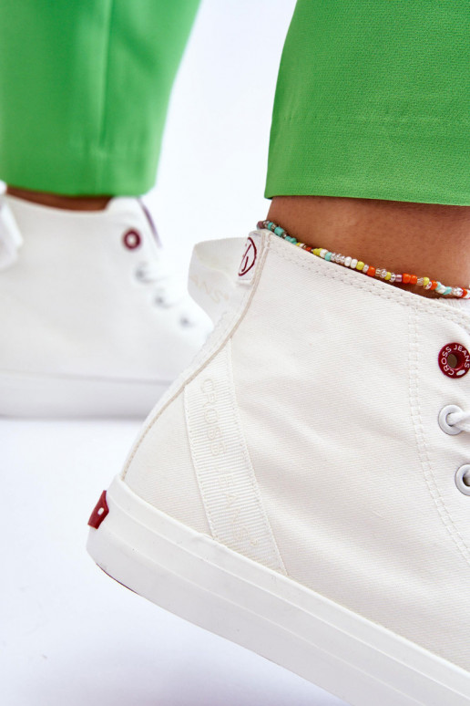 Klasikinio modelio laisvalaikio batai su auliuku Cross Jeans LL2R4086C baltos spalvos Klasikinio modelio laisvalaikio batai su auliuku Cross Jeans LL2R4086C baltos spalvos