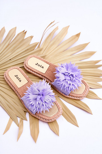 iš zomšos   Šlepetės su ornamentais Violetinės spalvos Giorgia 2